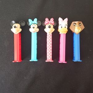 Disney Pixar Character PEZ Dispensers (x5) - Mickey Mouse, Minnie, Daisy Duck